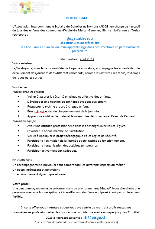 Annonce stagiaire NUGA